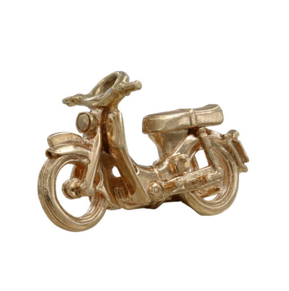 14 Karat Yellow Gold Motorcycle Charm From Birmingham, England
