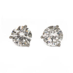 Platinum 2.01 Carat Total Weight Diamond Studs with GIA Report