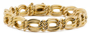 18 Karat Yellow Gold Heavy Double Link solid Bracelet