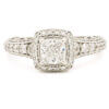 18 Karat White Gold 0.84 Carat Forever Mark "Devotion" Diamond Engagement Ring front view