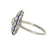Edwardian Platinum Diamond and Sapphire Cocktail Ring side view
