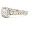 18 Karat White Gold 0.84 Carat Forever Mark "Devotion" Diamond Engagement Ring side view