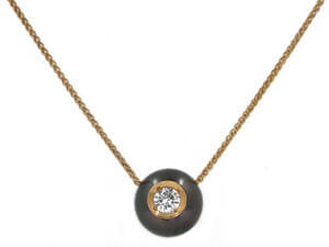 14 Karat Yellow Gold Tahitian Pearl and Diamond Pendant