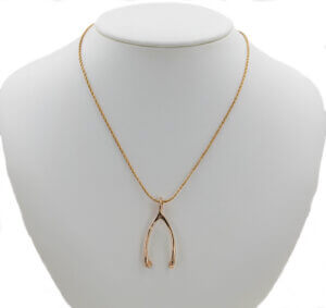 14 Karat Yellow Gold Wishbone Pendant (Pendant Only)