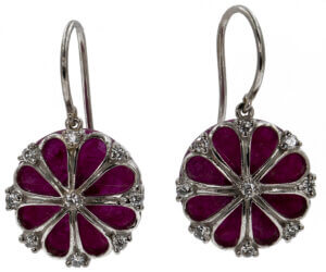 Ruby & Diamond Disc Earrings