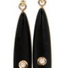 Black Onyx and Pearl Lingerie Earrings in 14 Karat Yellow Gold