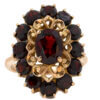 Garnet Cluster Ring in 18 Karat Yellow Gold