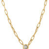 18 karat 2tone Bezel Set Round Diamond Necklace